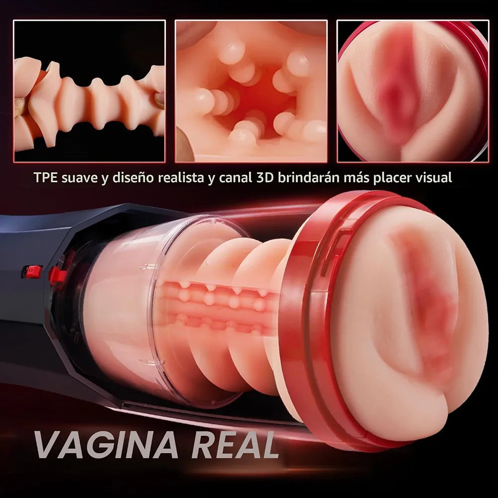 Masturbador Masculino Automático Jammy 3 en 1 con Vibración y Empuje