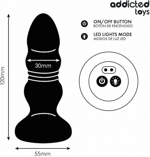 Masajeador de Próstata, Plug Anal Telescópico con Luz LED y Control Remoto