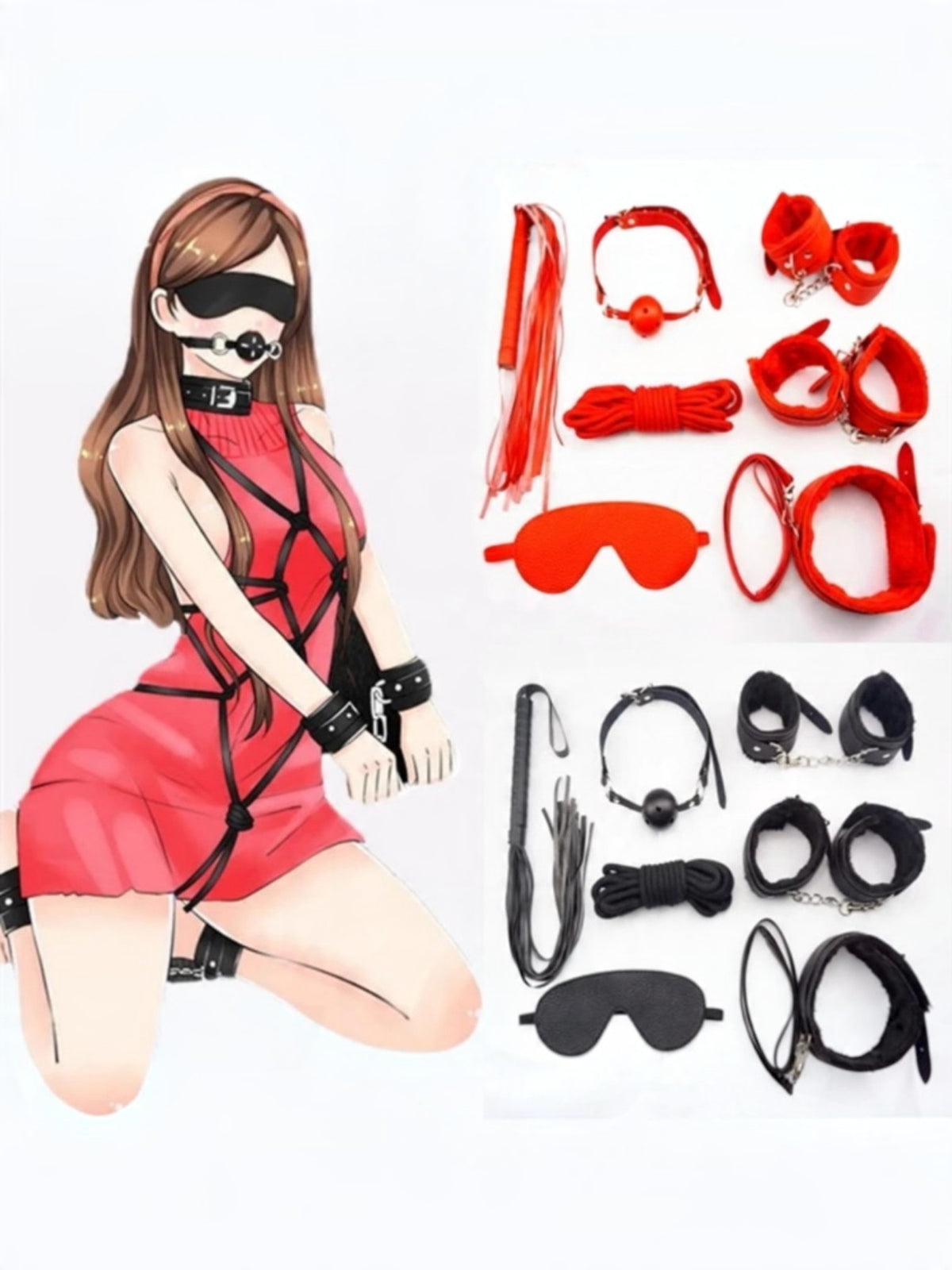 Kit BDSM 8 Piezas Bondage Ajustable