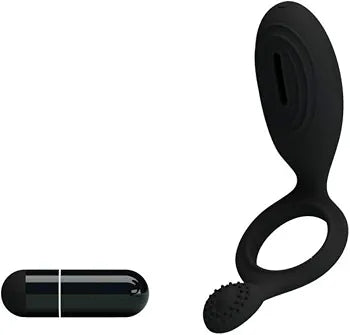 Anillo Peneano Vibrador con Bala Vibradora y Estimulador Externo