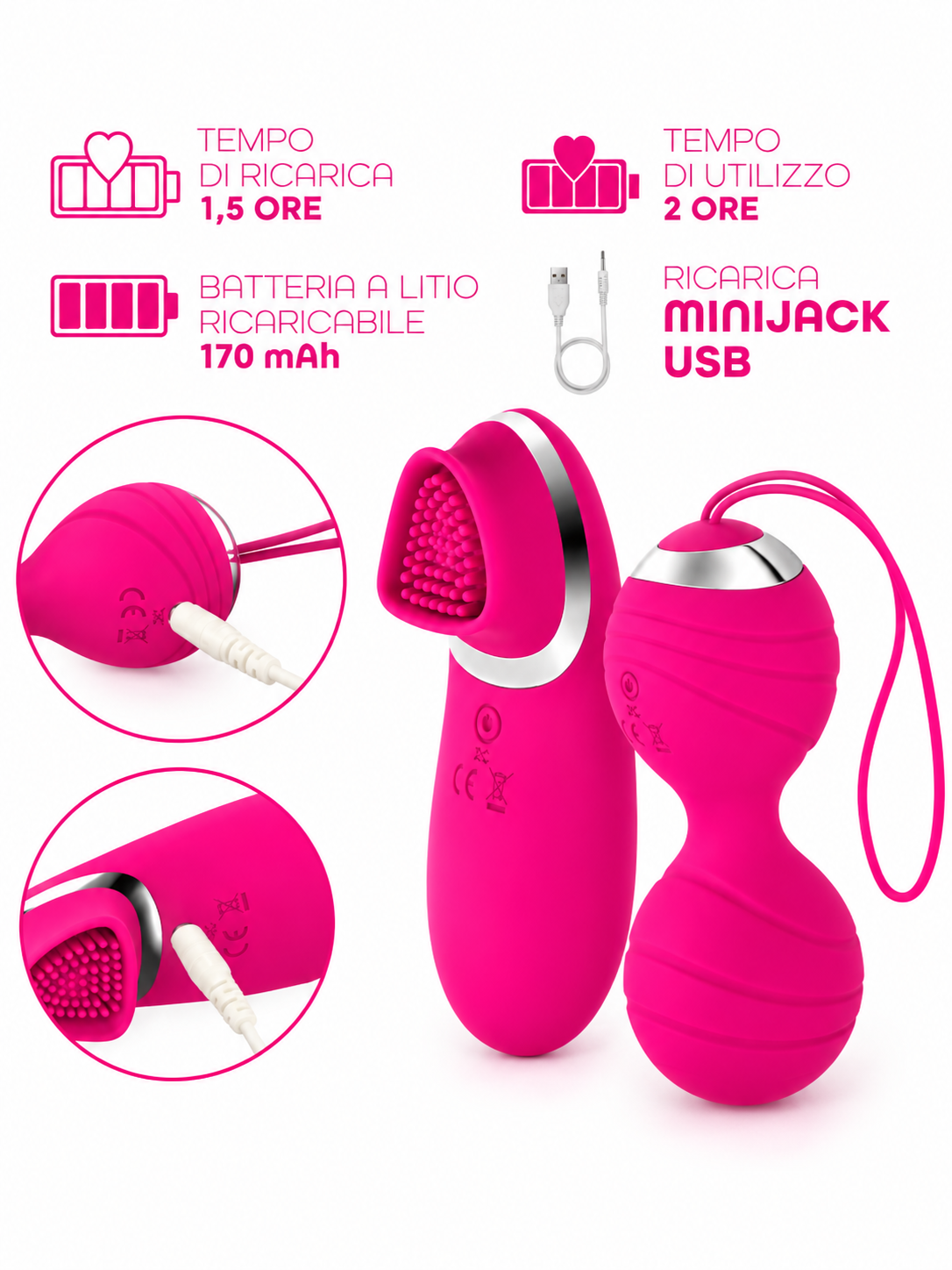 Bola de Kegel Vibradora con Doble Estimulación y Control Remoto