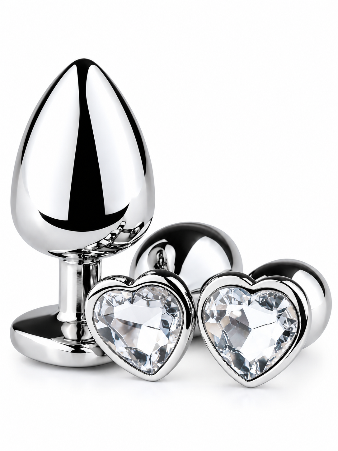 Plug Anal de Acero Quirúrgico con Joya en Forma de Corazón – 3 Tamaños