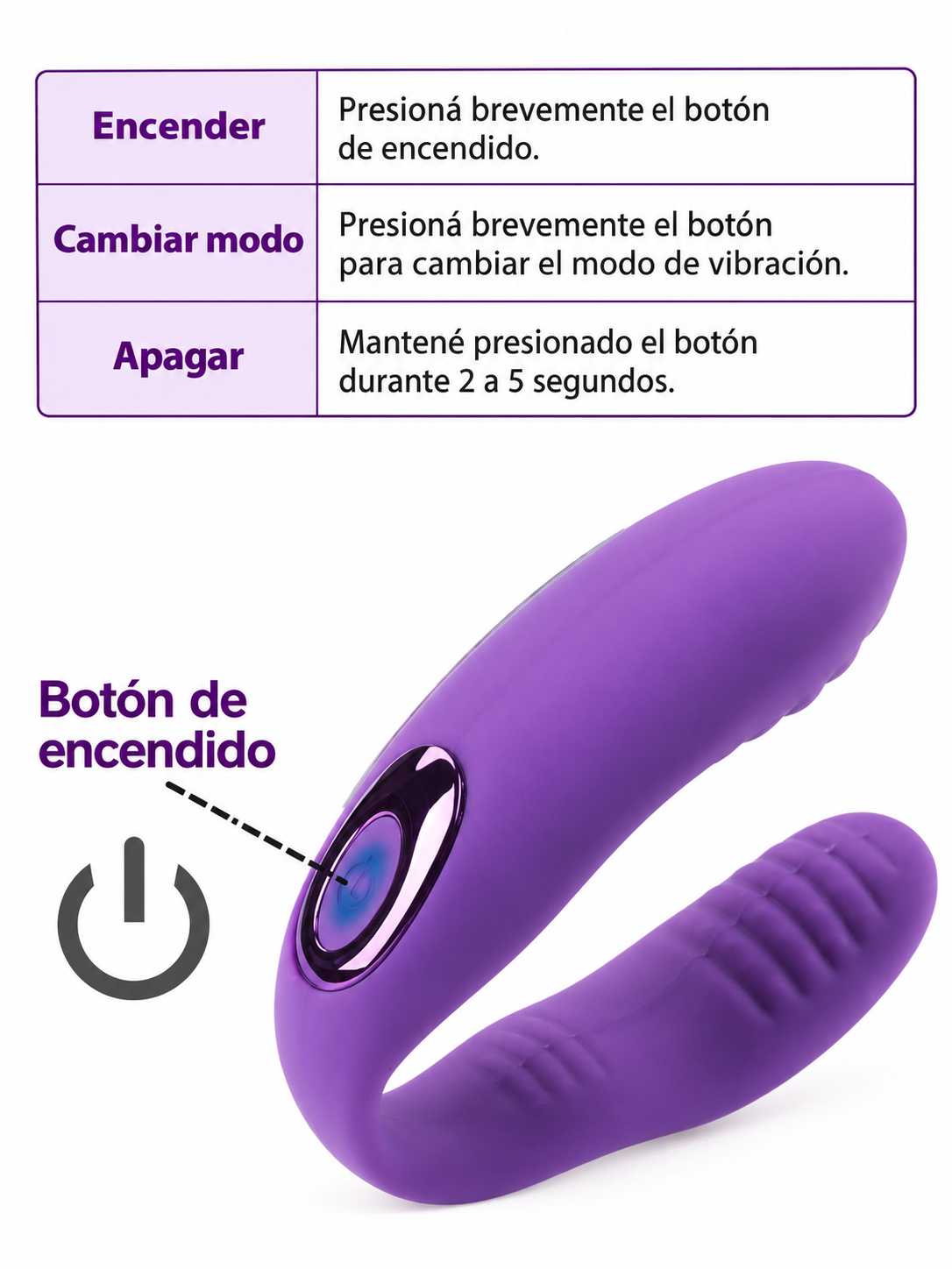 NANA Vibrador Tipo U Doble Punto G y Clítoris 10 Modos