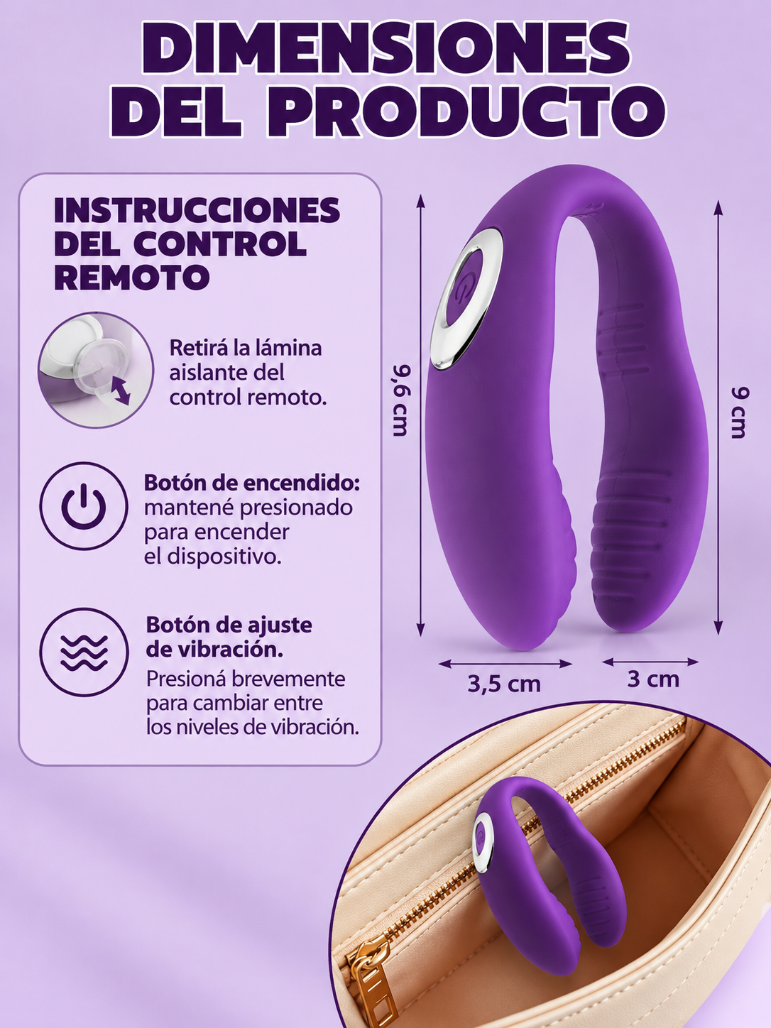 NANA Vibrador Tipo U Doble Punto G y Clítoris 10 Modos
