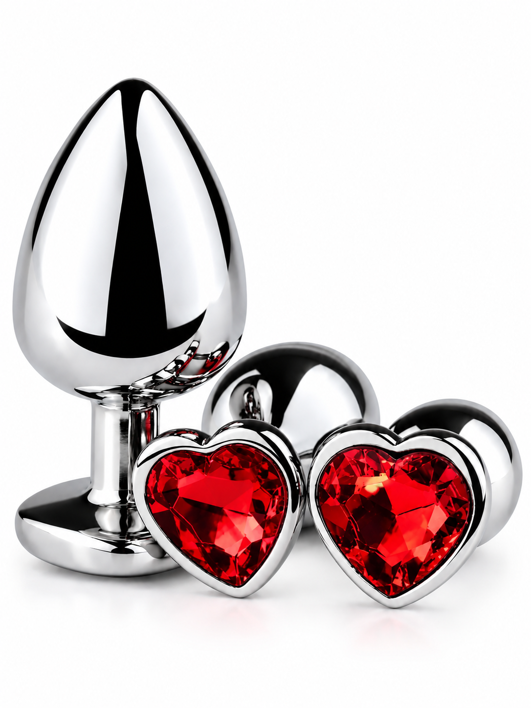 Plug Anal de Acero Quirúrgico con Joya en Forma de Corazón – 3 Tamaños