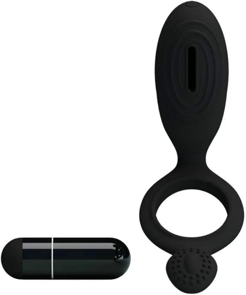 Anillo Peneano Vibrador con Bala Vibradora y Estimulador Externo