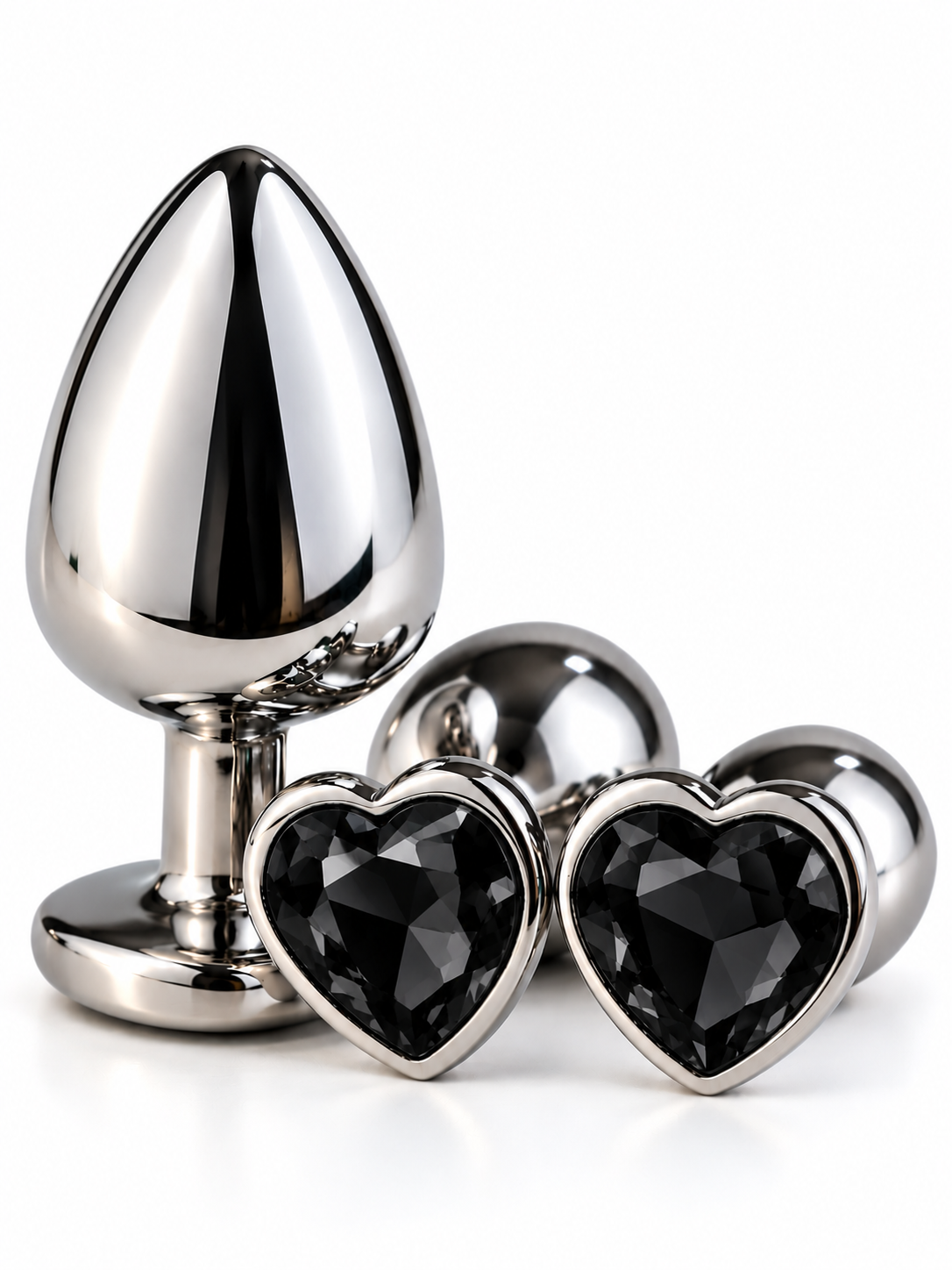 Plug Anal de Acero Quirúrgico con Joya en Forma de Corazón – 3 Tamaños