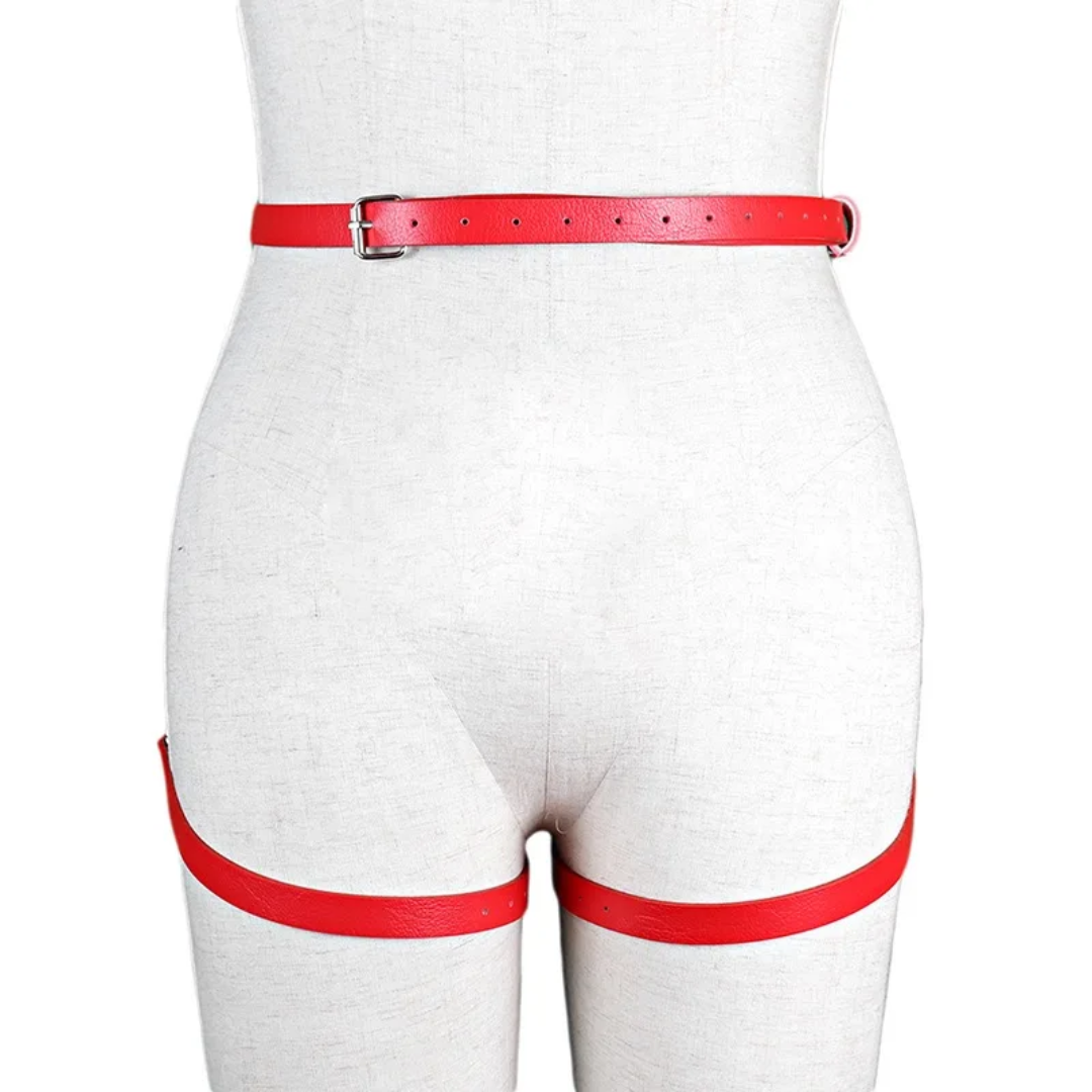 Portaligas para Glúteos & Piernas Regulable de Cuero Sintético
