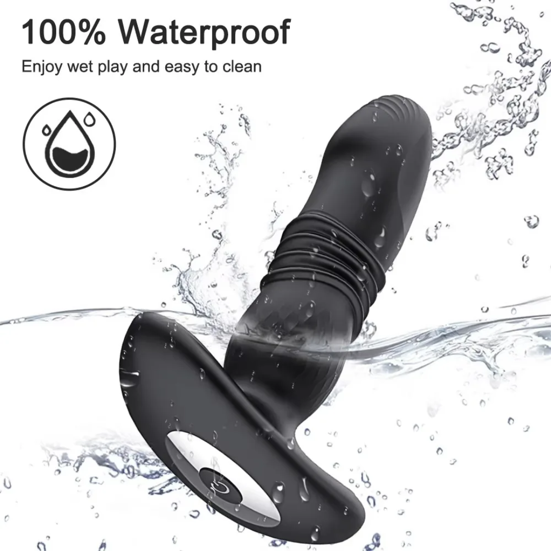 Masajeador de Próstata Masculino Plug Anal Vibrador Telescópico con Control Remoto