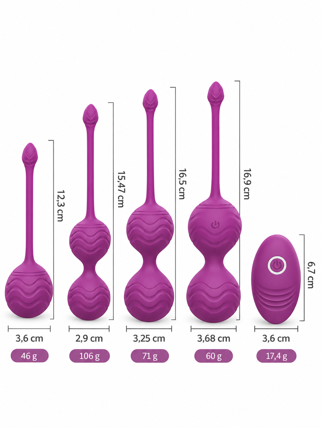Set de Bolas de Kegel con Vibración y Control Remoto