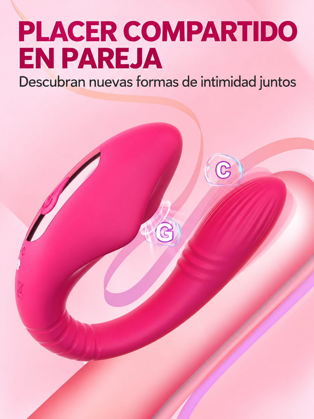 Vibrador en U con Succión Dual y Control Remoto