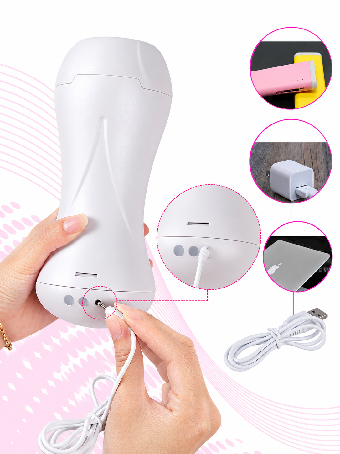 Shequ Masturbador Automático Masculino con Gemidos y 10 Modos de Vibración