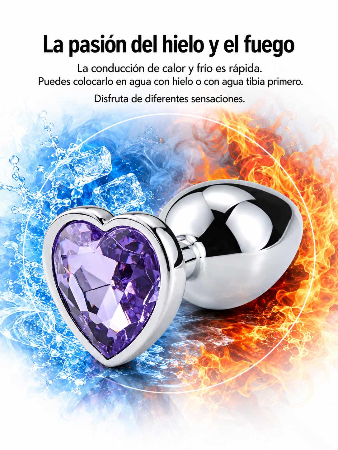 Plug Anal de Acero Quirúrgico con Joya en Forma de Corazón – 3 Tamaños