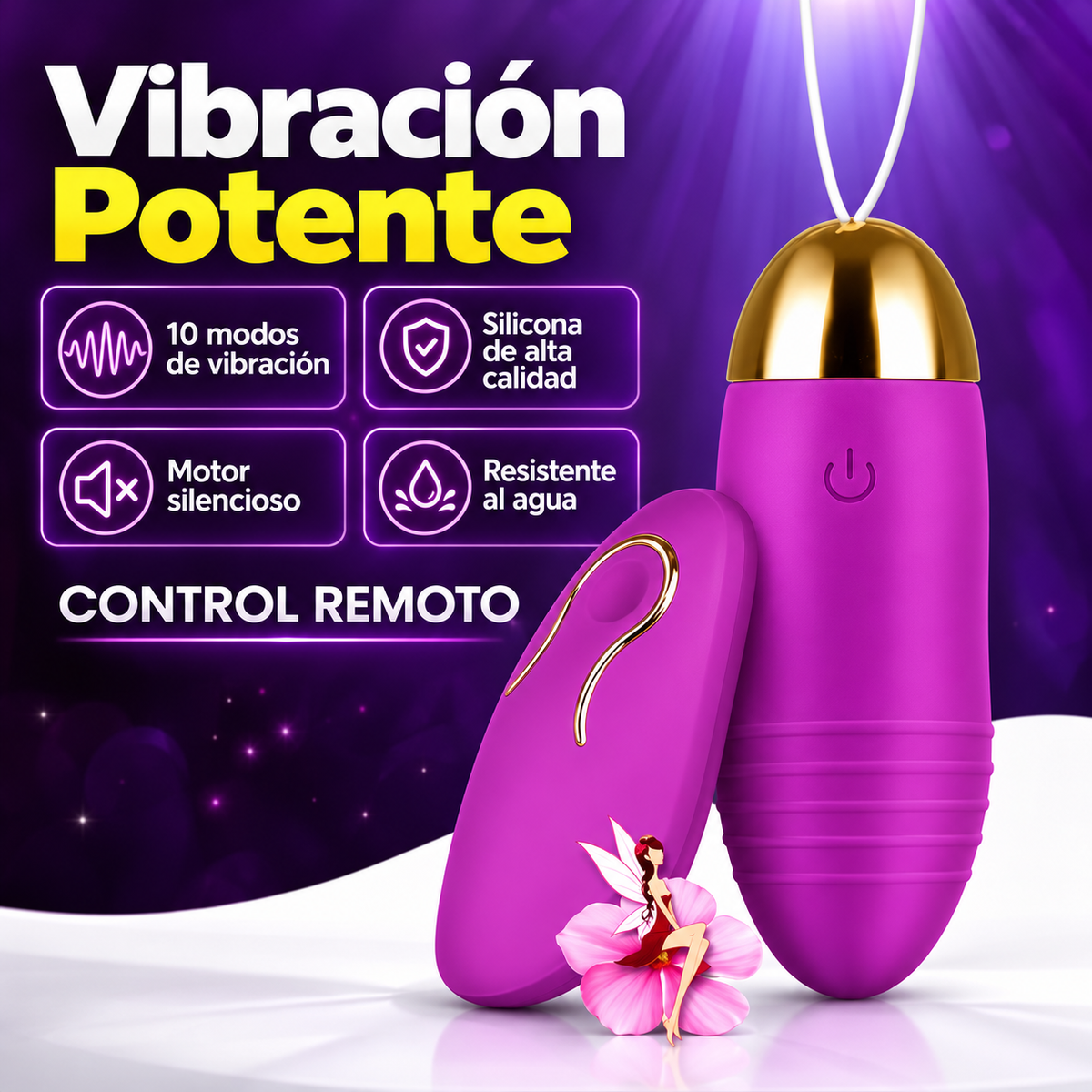 Huevo Vibrador con Control Remoto y 10 Patrones de Vibración