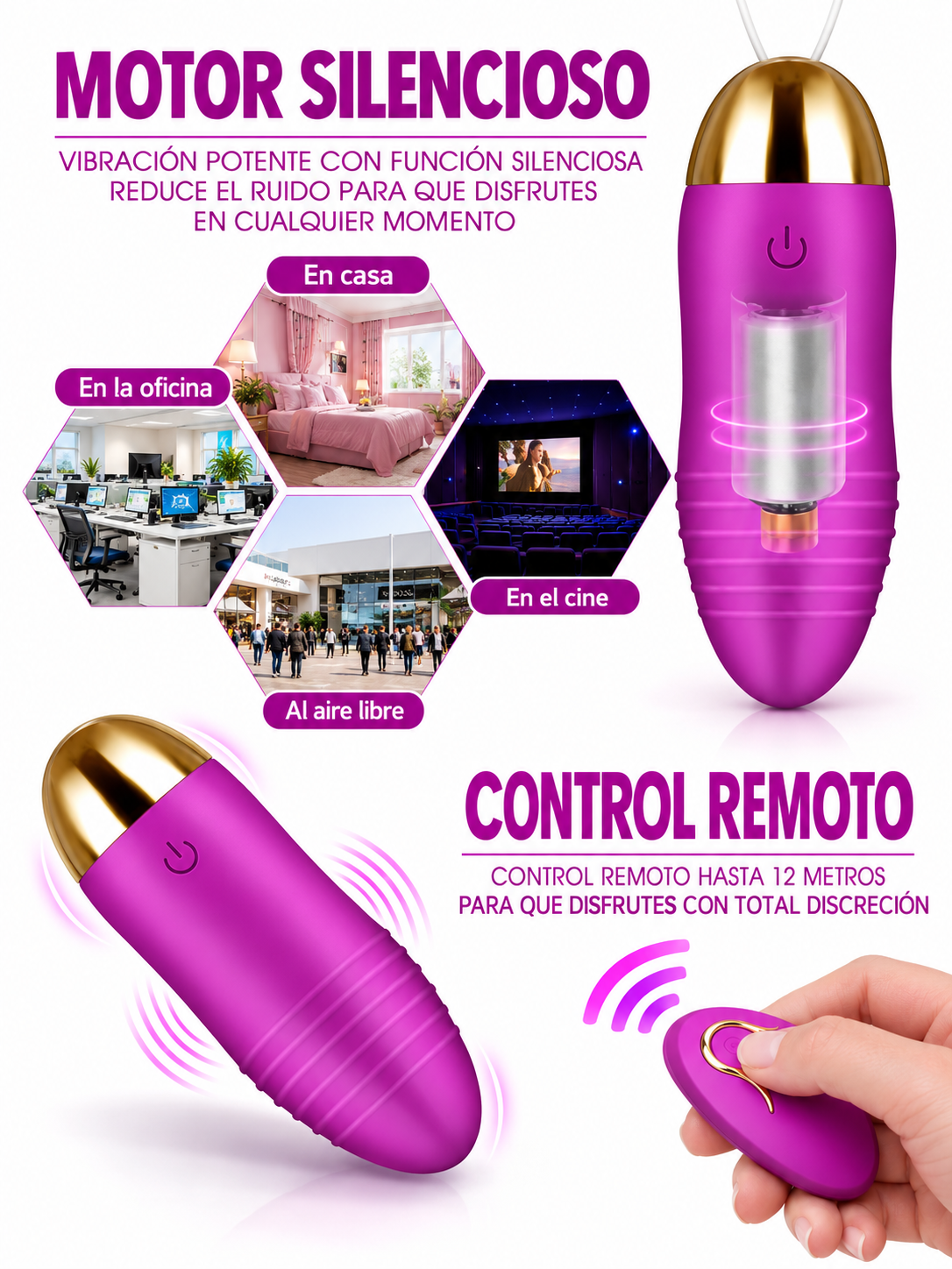 Huevo Vibrador con Control Remoto y 10 Patrones de Vibración