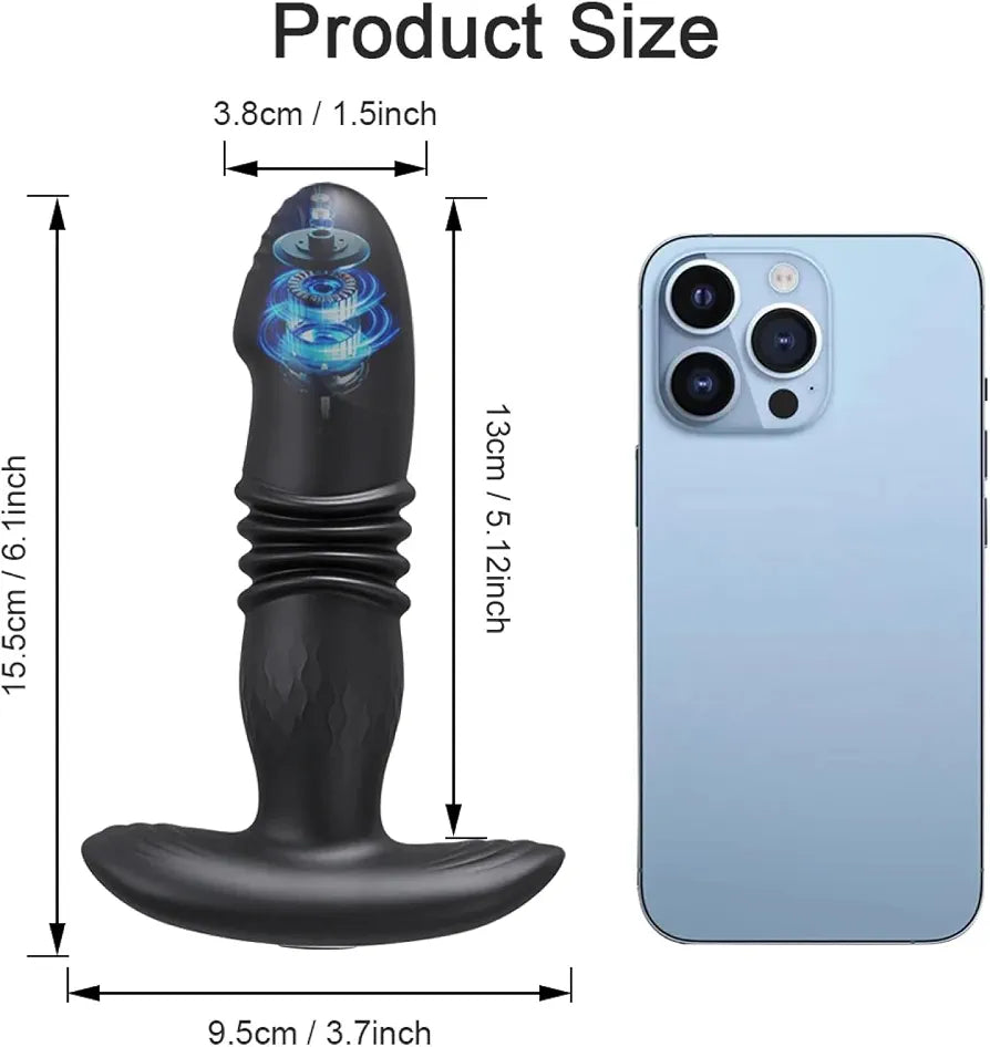 Masajeador de Próstata Masculino Plug Anal Vibrador Telescópico Control por App