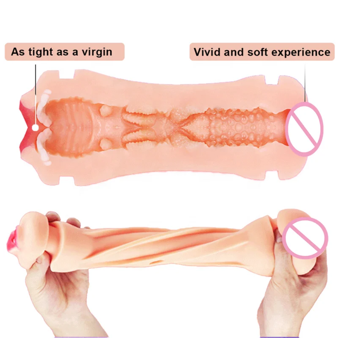 MASTURBADOR ANNY Doble Entrada Boca/Vagina  10 frecuencias de vibracion