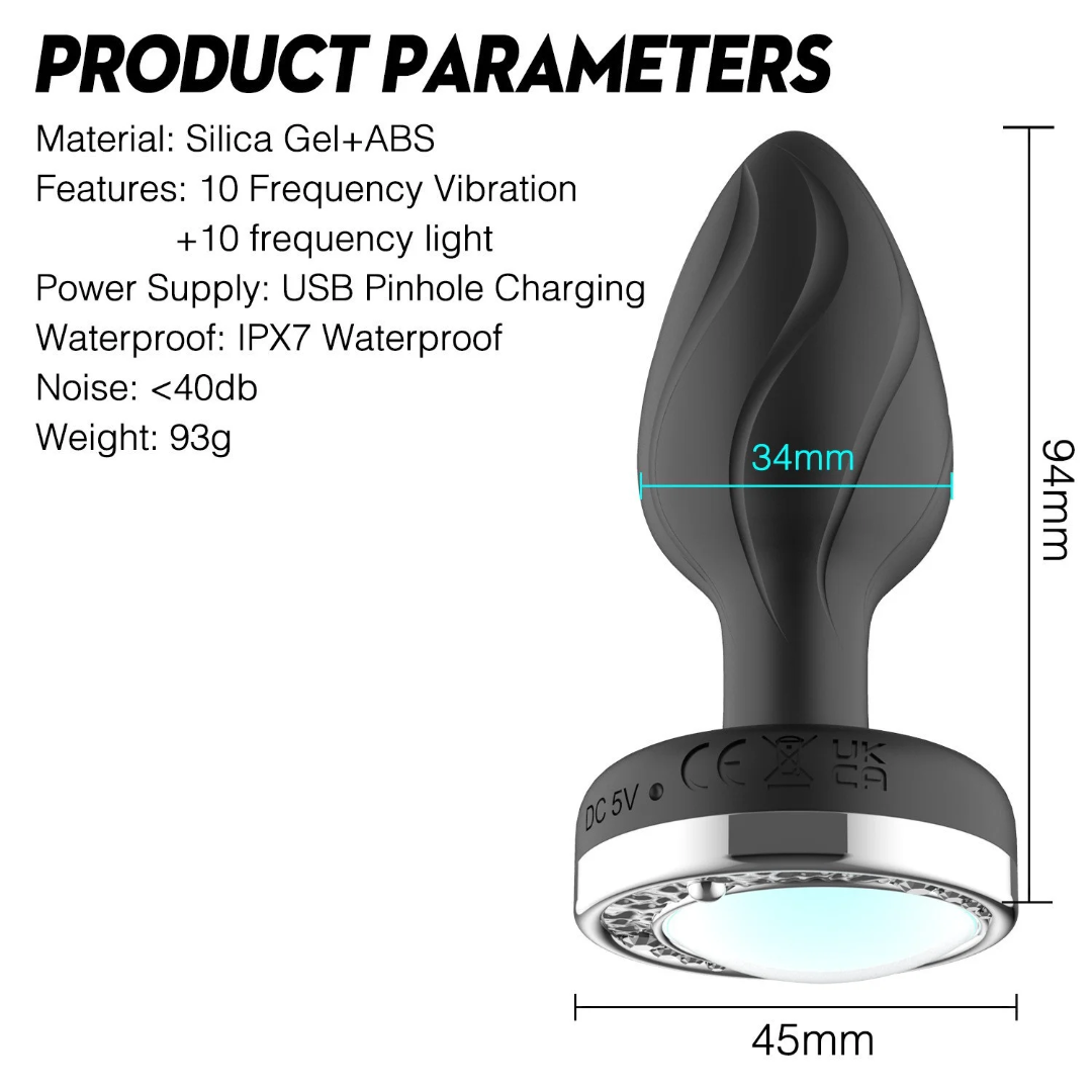 Plug Anal Inteligente con Vibración, Luz LED y Control por App
