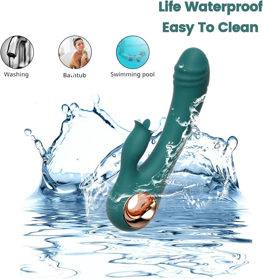 Vibrador Punto G con Calor y Estimulador de Clítoris 2 en 1