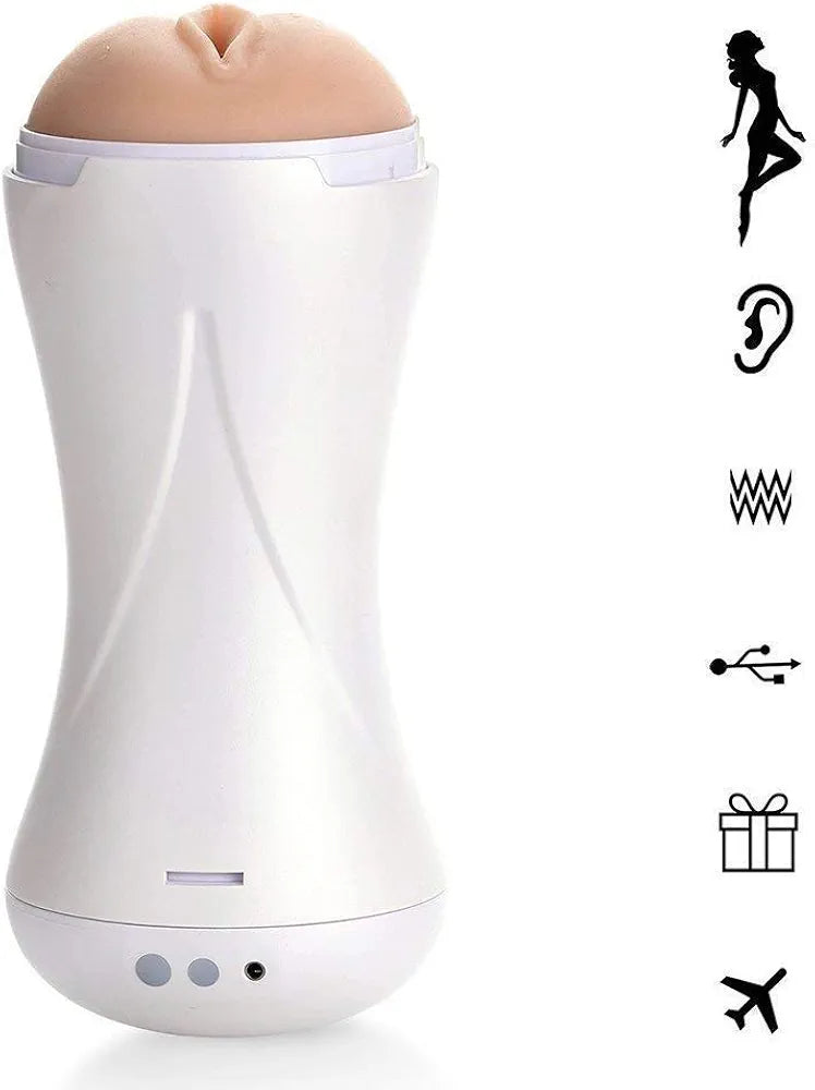 Shequ Masturbador Automático Masculino con Gemidos y 10 Modos de Vibración