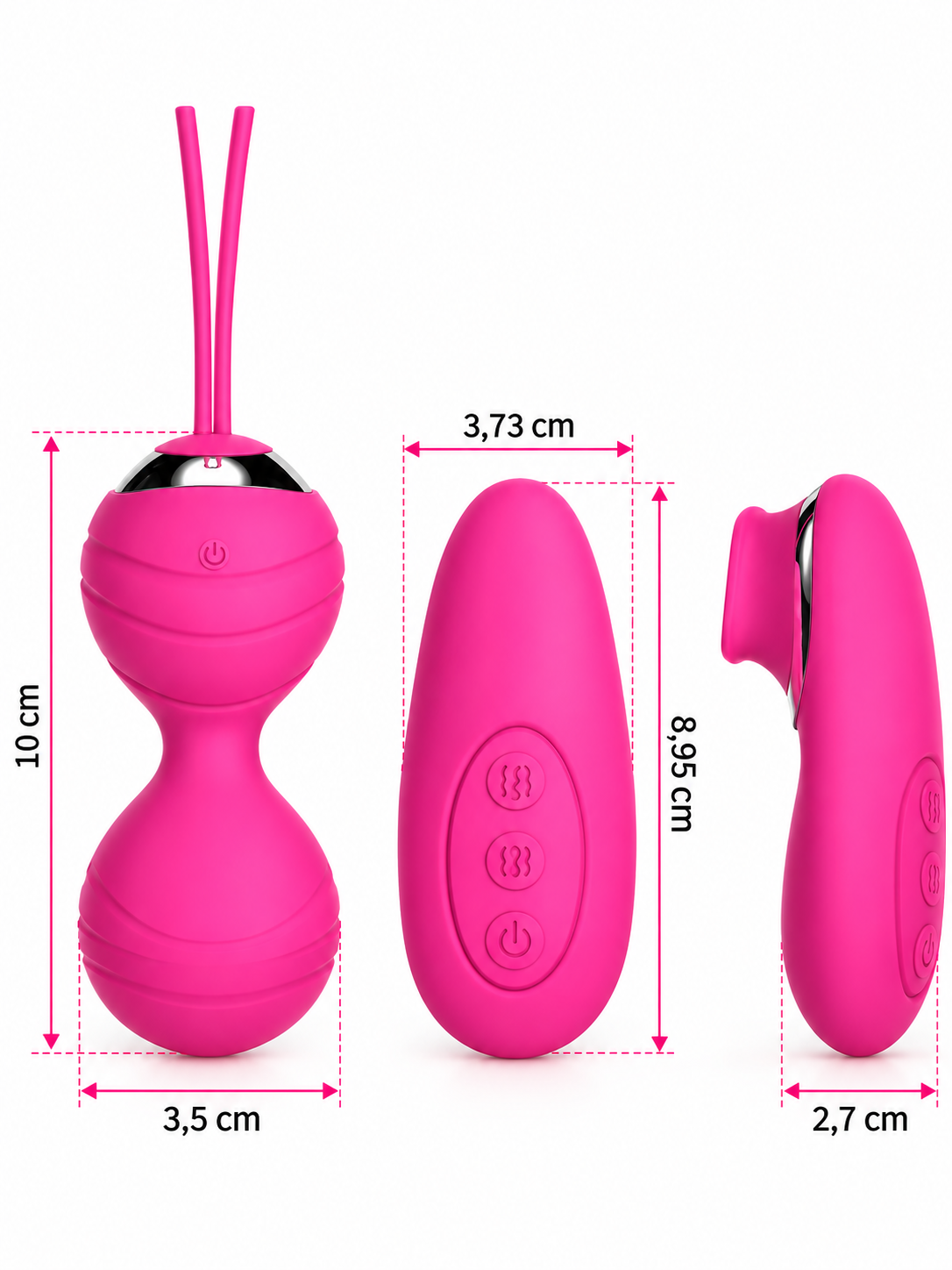 Bola de Kegel Vibradora con Doble Estimulación y Control Remoto