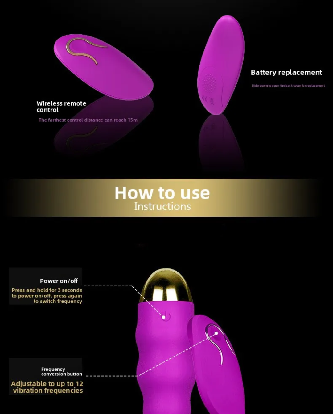 Huevo Vibrador con Control Remoto y 10 Patrones de Vibración