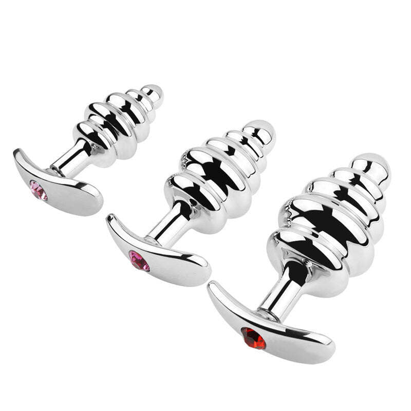 Kit de plug anal de acero inoxidable texturizados (x3 piezas)
