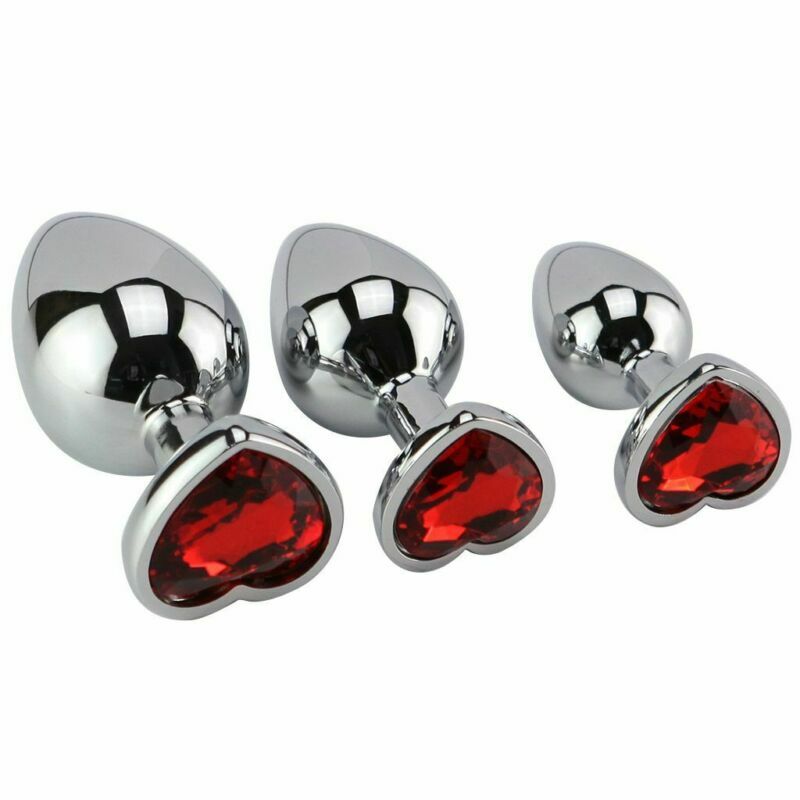 Plug Anal de Acero Quirúrgico con Joya en Forma de Corazón – 3 Tamaños