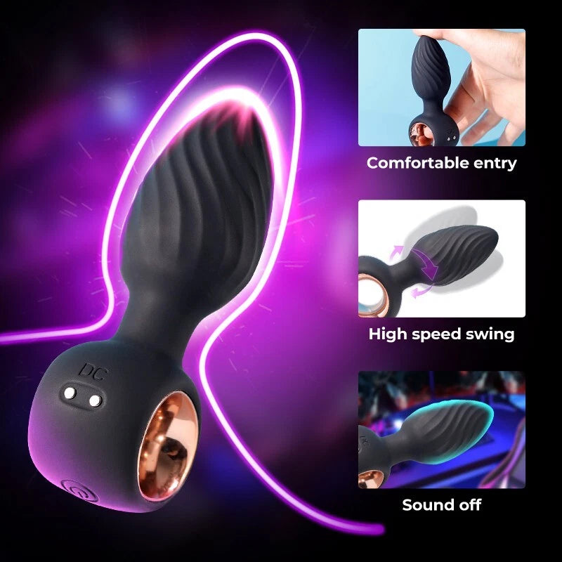 Plug Anal Giratorio 360° con Control Remoto y Vibración Multifrecuencia