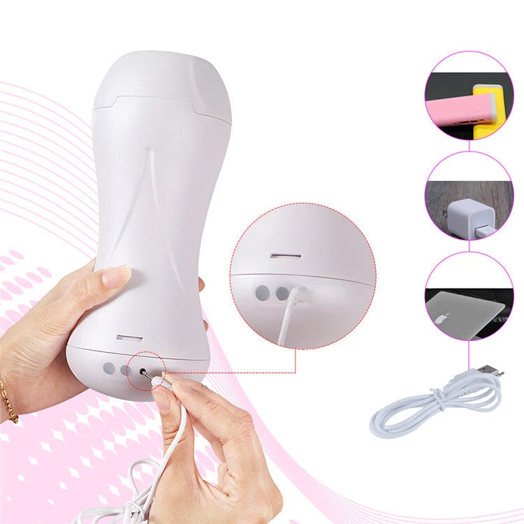 Shequi Masturbador Masculino con Vibración y Gemidos Integrados – Recargable USB