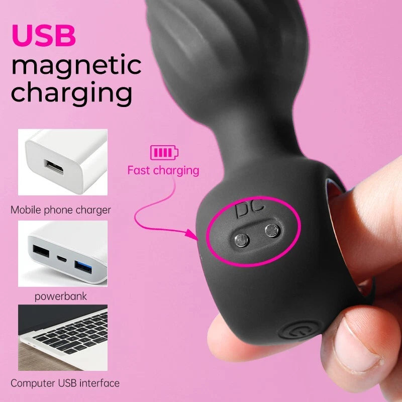 Plug Anal Giratorio 360° con Control Remoto y Vibración Multifrecuencia
