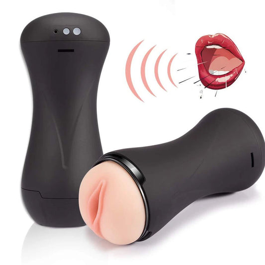 Shequi Masturbador Masculino con Vibración y Gemidos Integrados – Recargable USB