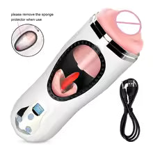 Masturbador Masculino Automático Claire 44en 1 con Lengua, Calor, Vibración y Sonido de gemido  Integrado